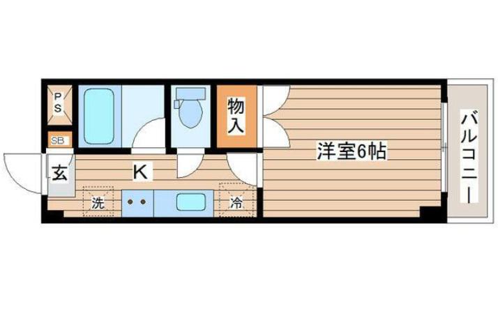 AIN DAINOHARA(1K/1階)の間取り写真
