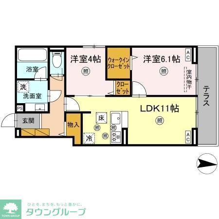 D-KUUTIO(2LDK/1階)の間取り写真