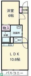 パルナッソス成城(1LDK/3階)の間取り写真