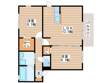 D-ROOMリベルテ(2LDK/1階)の間取り写真