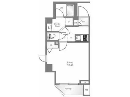 メイクスデザイン板橋本町II(1K/3階)の間取り写真