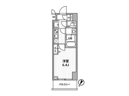 ALTERNA横濱阪東橋(1K/7階)の間取り写真