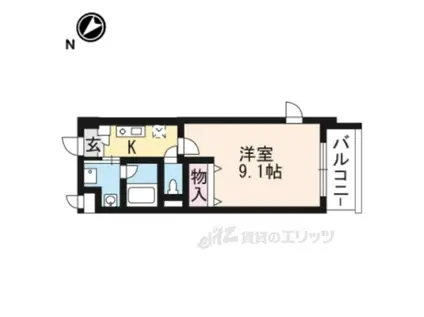 イストアール(1K/3階)の間取り写真