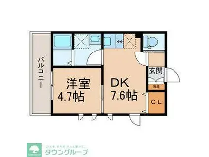 GRANDPA雅夢(1DK/3階)の間取り写真