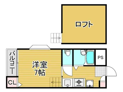 アメニティ六本松ステーション(1K/1階)の間取り写真