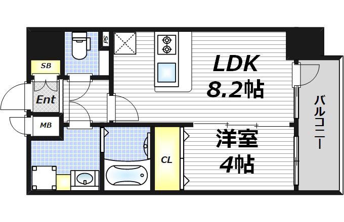 クリスタルグランツうめきた(1LDK/12階)の間取り写真