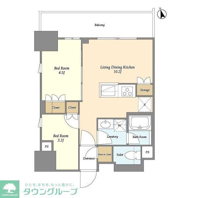 オーキッドレジデンス品川中延(2LDK/13階)の間取り写真