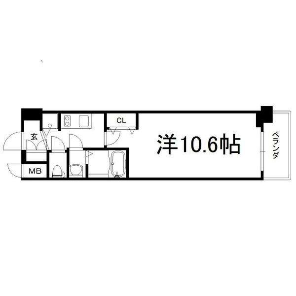 アール京都グレイス(1K/4階)の間取り写真