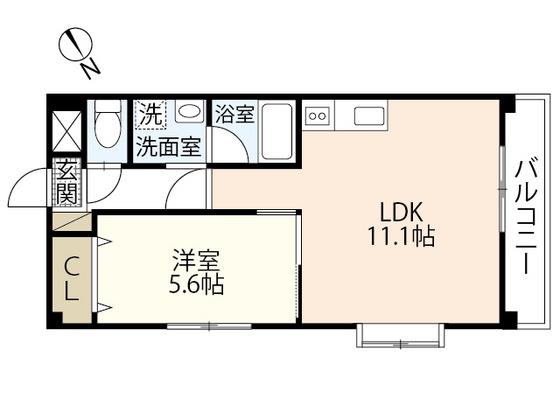 コンフォール空港通(1LDK/2階)の間取り写真