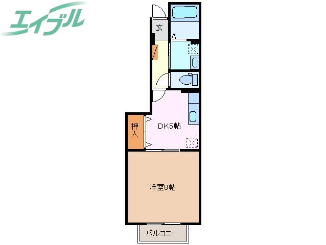 グリーンタウン壱番館(1DK/1階)の間取り写真