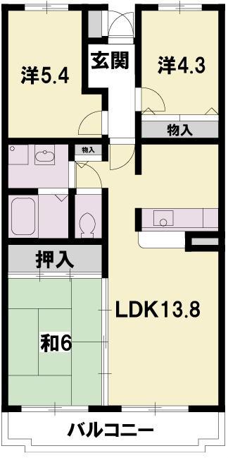 ムーラン・マルシェ25(3LDK/2階)の間取り写真