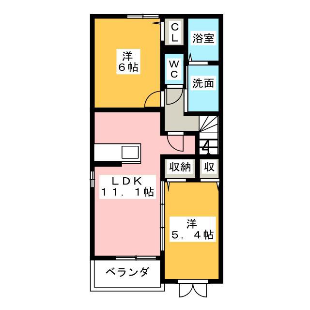 ヴィタ・ノーヴァ(2LDK/2階)の間取り写真
