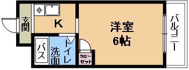 アルビオンシティ滋賀(ワンルーム/3階)の間取り写真