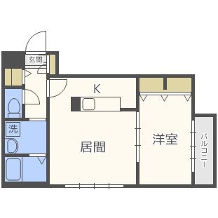 セルバテール琴似(1LDK/4階)の間取り写真