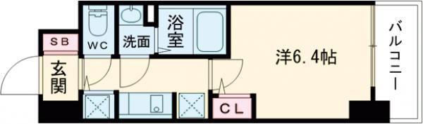 S-RESIDENCE堺湊駅前AZURE(1K/5階)の間取り写真