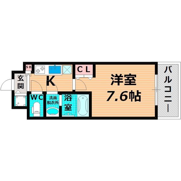 SK RESIDENCES 城北(1K/2階)の間取り写真