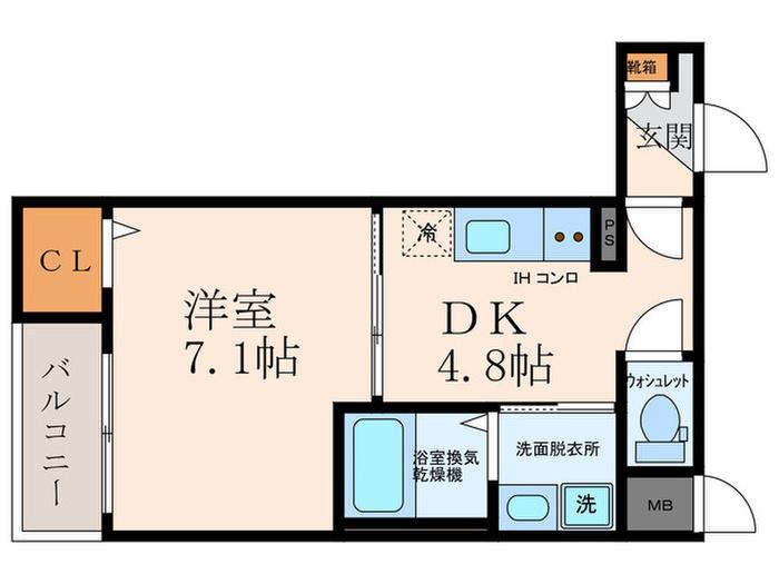 T MAISON 出屋敷II(1DK/2階)の間取り写真