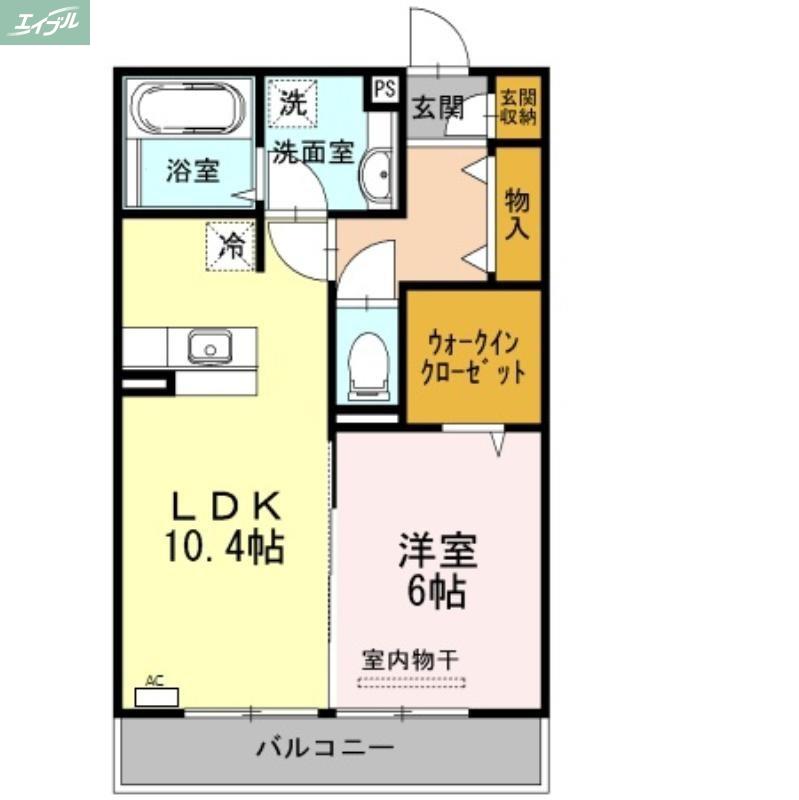 LUCE(1LDK/2階)の間取り写真