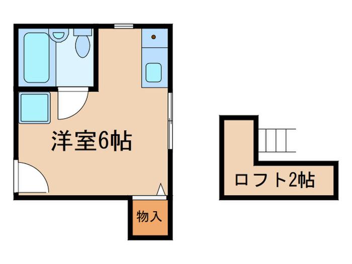 STEP・1(ワンルーム/2階)の間取り写真