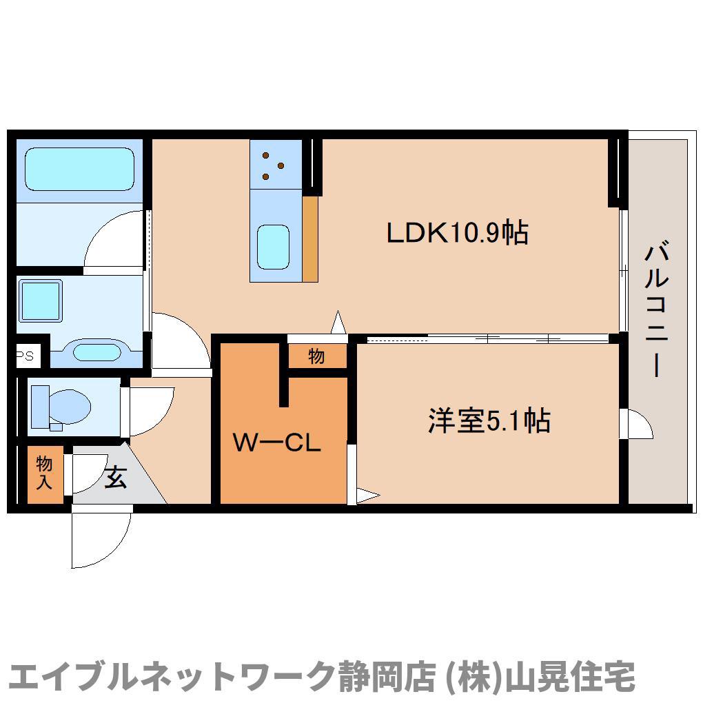 D CREST 若松町(1LDK/3階)の間取り写真