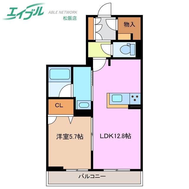 シャーメゾンステージ殿町(1LDK/2階)の間取り写真