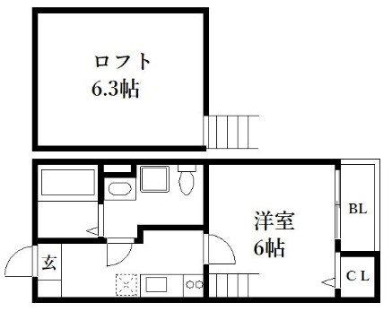 コモエスタ春日(1K/1階)の間取り写真