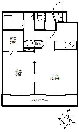 TG.マンション(1LDK/1階)の間取り写真