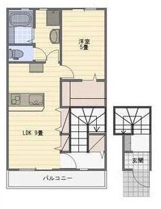 LOTUS新居2(1LDK/2階)の間取り写真