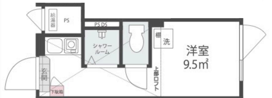 ノース HILL SHINJUKU ウエストノースヒル新宿ウエス(ワンルーム/2階)の間取り写真