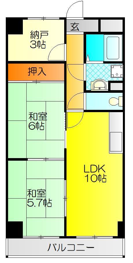 カサエスカーラ(2SLDK/1階)の間取り写真