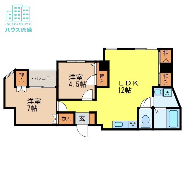 ガーデンパーク金屋町(2LDK/2階)の間取り写真