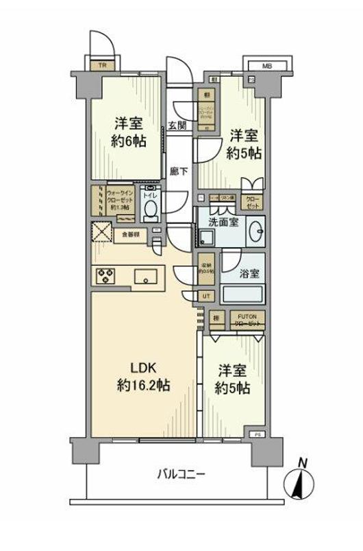 パークシティ高田馬場(3LDK/3階)の間取り写真
