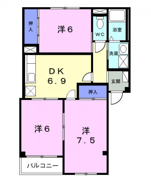 サニ-メゾン コスモス(3DK/1階)の間取り写真
