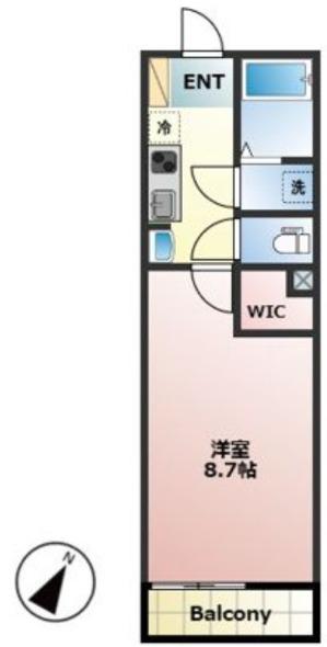 フォレスト西所沢(1K/1階)の間取り写真