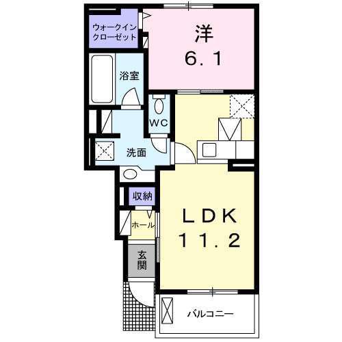 サンフォレスト M(1LDK/1階)の間取り写真