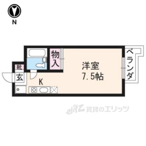 叡山電鉄叡山本線 茶山・京都芸術大学駅 徒歩2分 4階建 築42年(1K/1階)の間取り写真