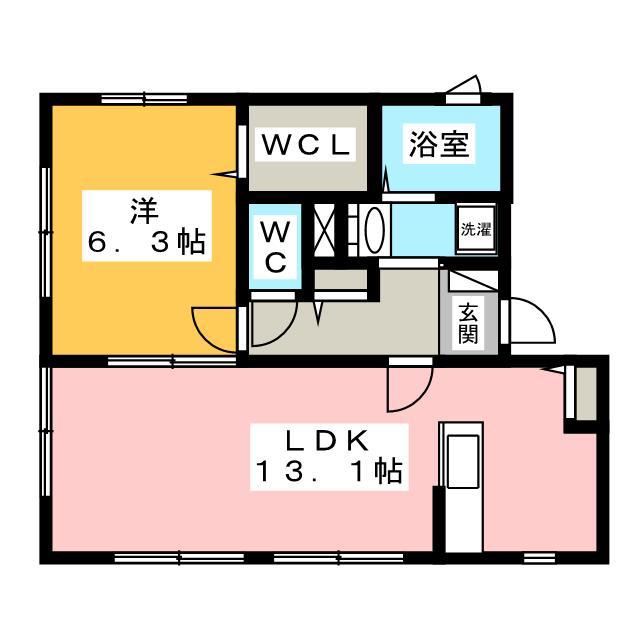エスペランサときわ(1LDK/1階)の間取り写真