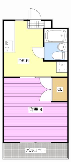 栄マンション(1DK/3階)の間取り写真