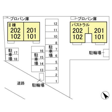 パストラル2(1LDK/2階)の間取り写真