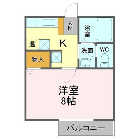 PROGRESS MAKI(1K/2階)の間取り写真
