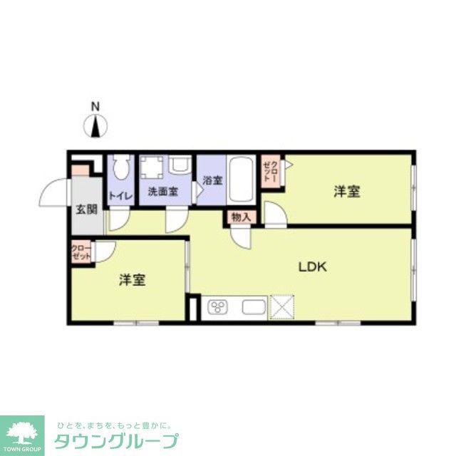 北新宿レーベル(2LDK/1階)の間取り写真