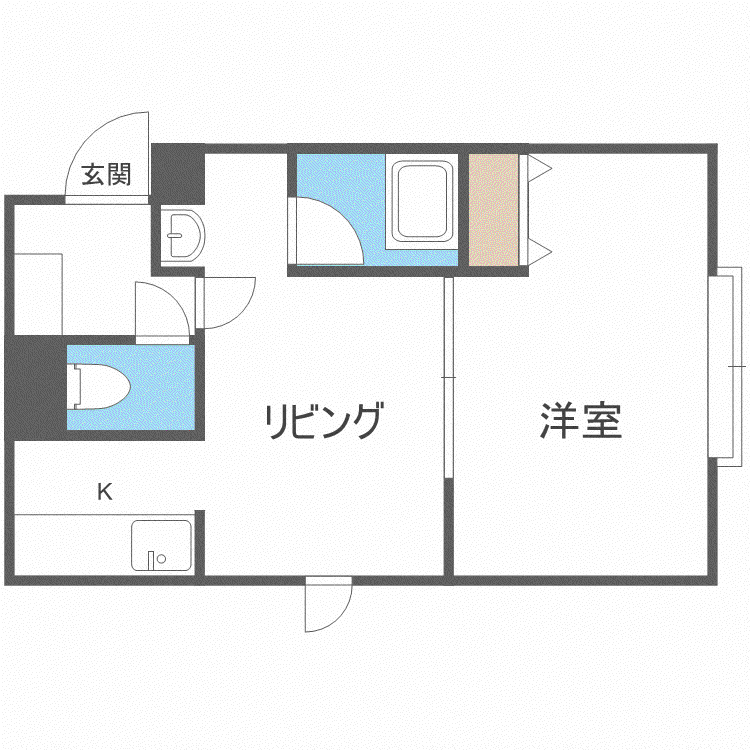メゾンエクレーレ北37条(1DK/4階)の間取り写真