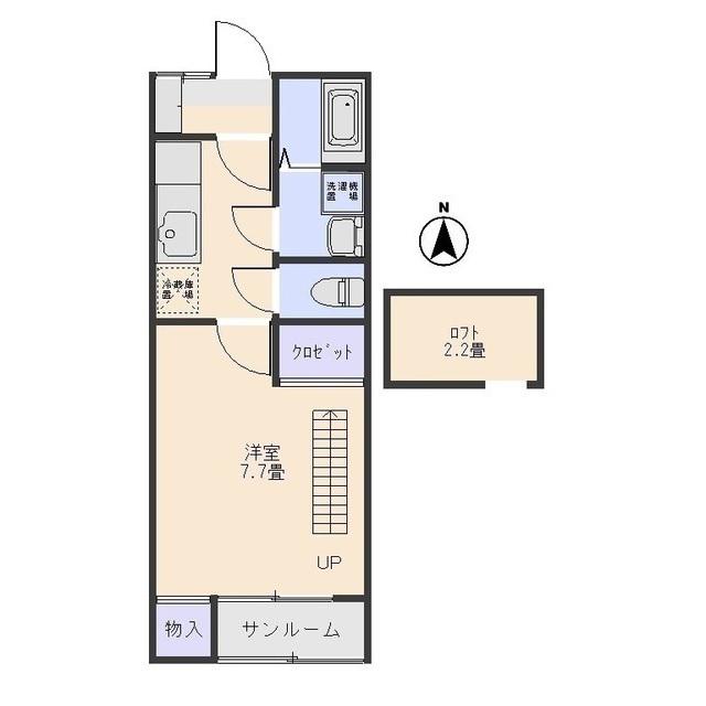 ルシエールA(1K/2階)の間取り写真