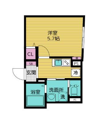 PRATIQUE西巣鴨CLAIR(1K/1階)の間取り写真
