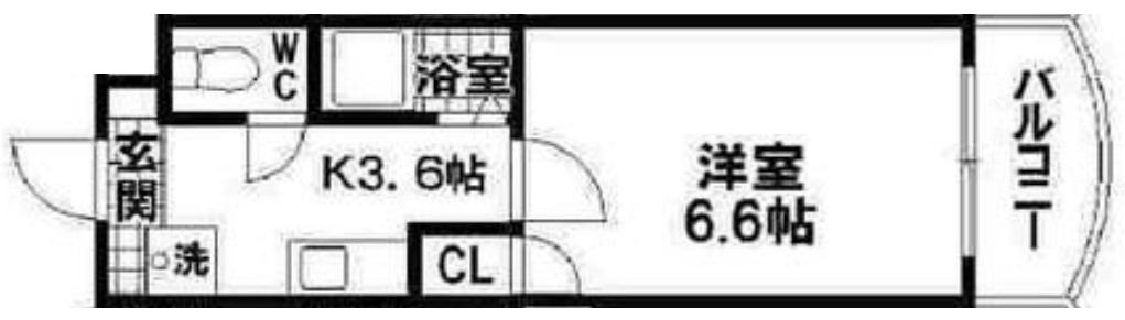 ドエル南本町(1K/3階)の間取り写真
