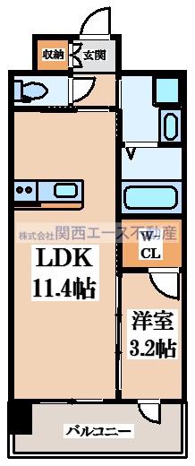 PHOENIX CLOVE TOMOI(1LDK/6階)の間取り写真