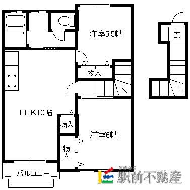 グランイリュジュオン(2LDK/2階)の間取り写真