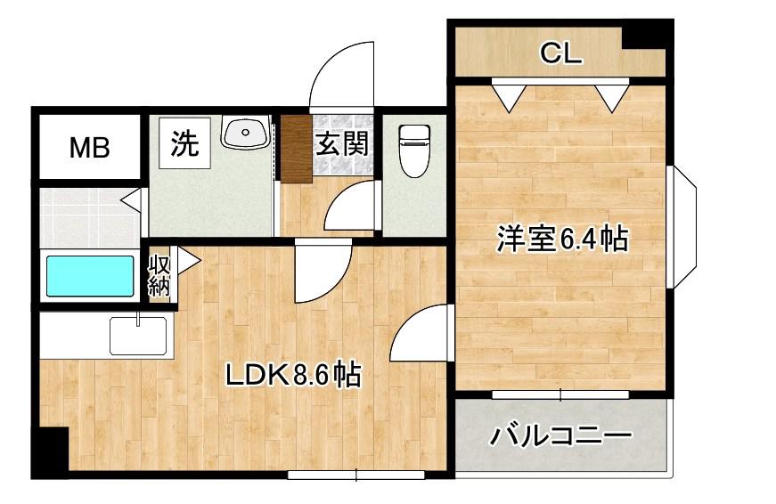 アンビエンス小倉駅前(1LDK/7階)の間取り写真