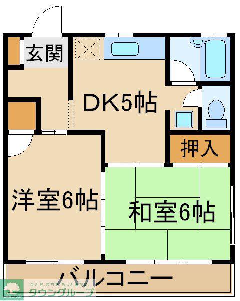 ファミールメゾン(2DK/2階)の間取り写真