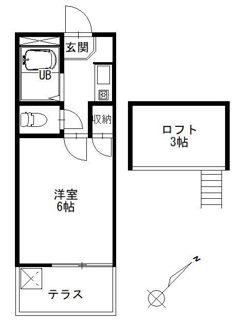 サニーハイツ(1K/1階)の間取り写真